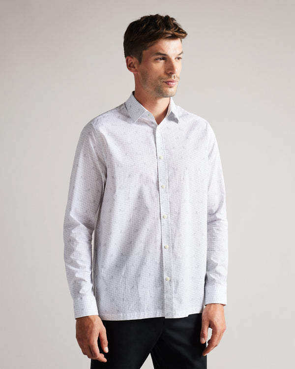 <P>Ls Mini Dog Print Shirt</P>